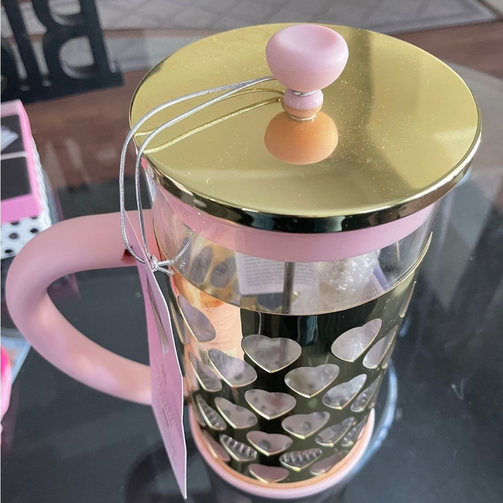 Paris Hilton Pink and Gold Heart French Press